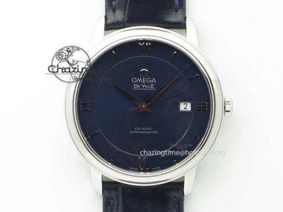 0508 Chic Planet Ocean Master Chrono 45mm SS OM 1:1 Best Edition Blue Dial On Blue Rubber Strap A 8172